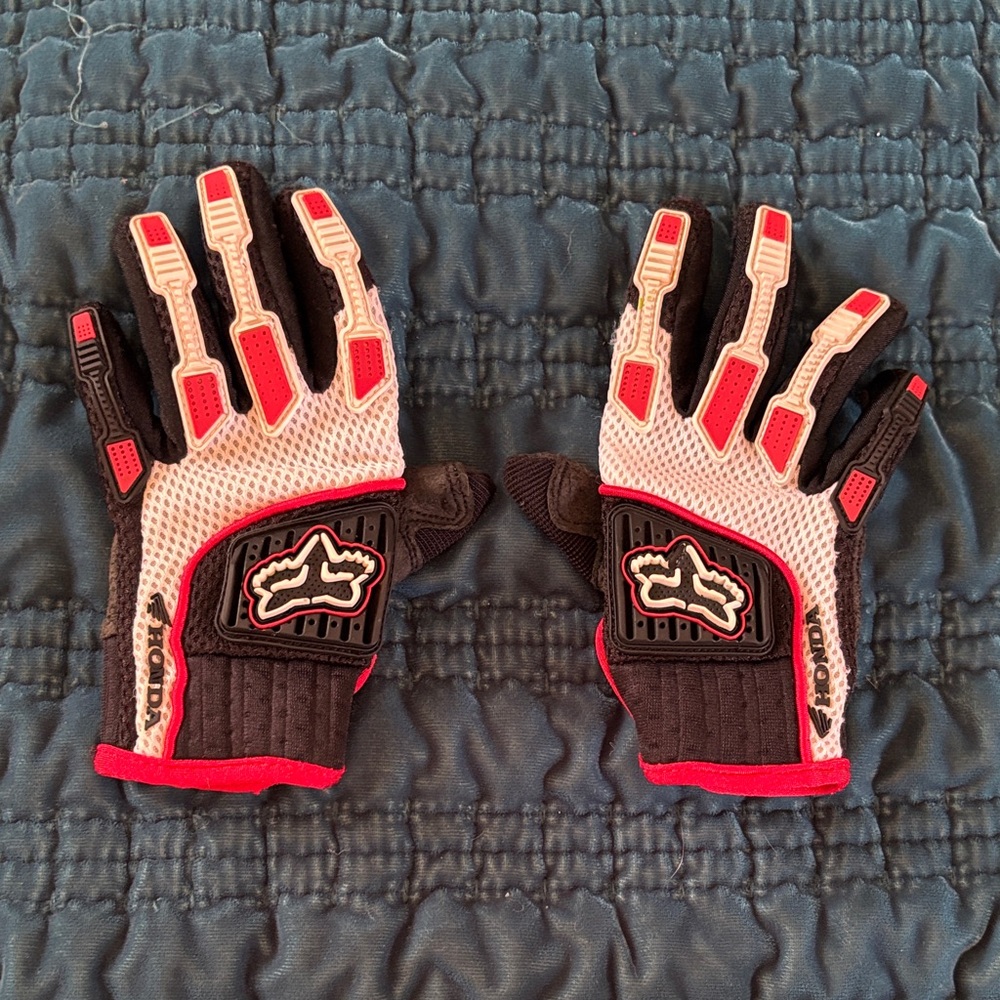 Kids XXS Fox Honda Dirtpaw Gloves Bike Gloves